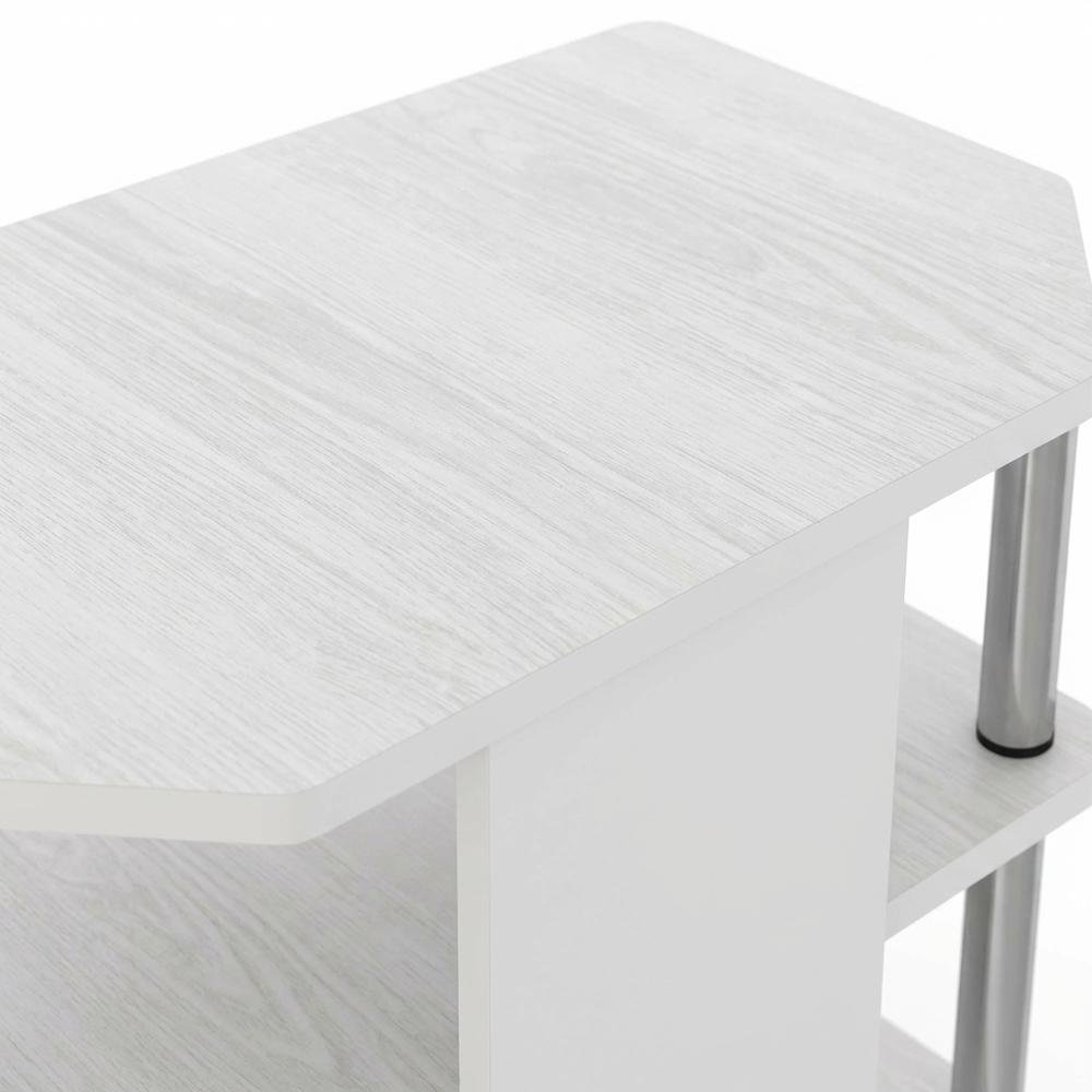 Wooden TV stand, modern white oak, chrome accents, living room furniture. Picture 5