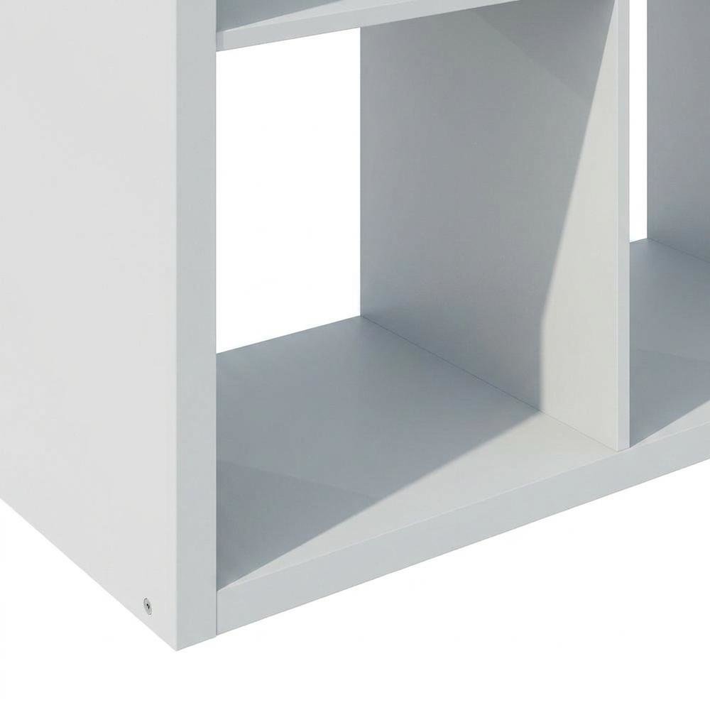 Gray Wood Open Back Wide Closet Organizer Shelf Wardrobe Cabinet. Picture 5