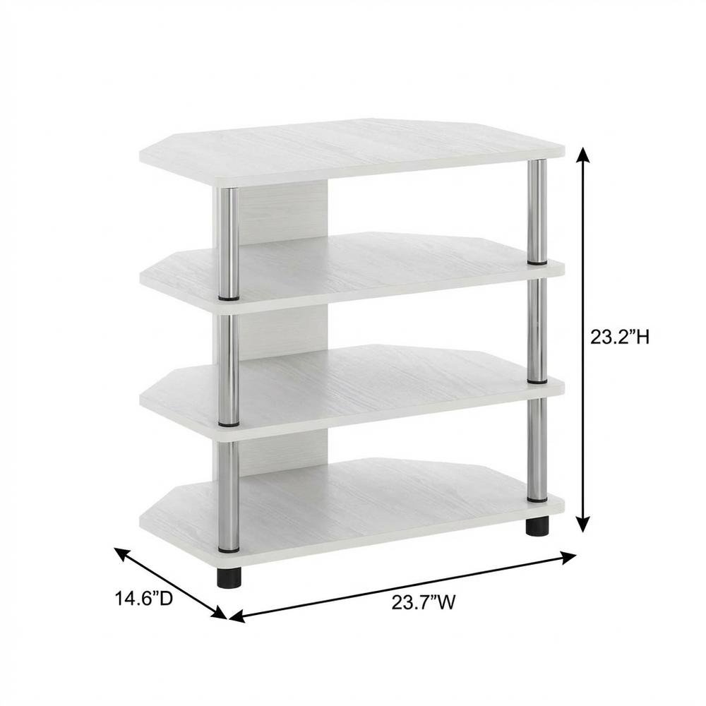 Wooden TV stand, modern white oak, chrome accents, living room furniture. Picture 7