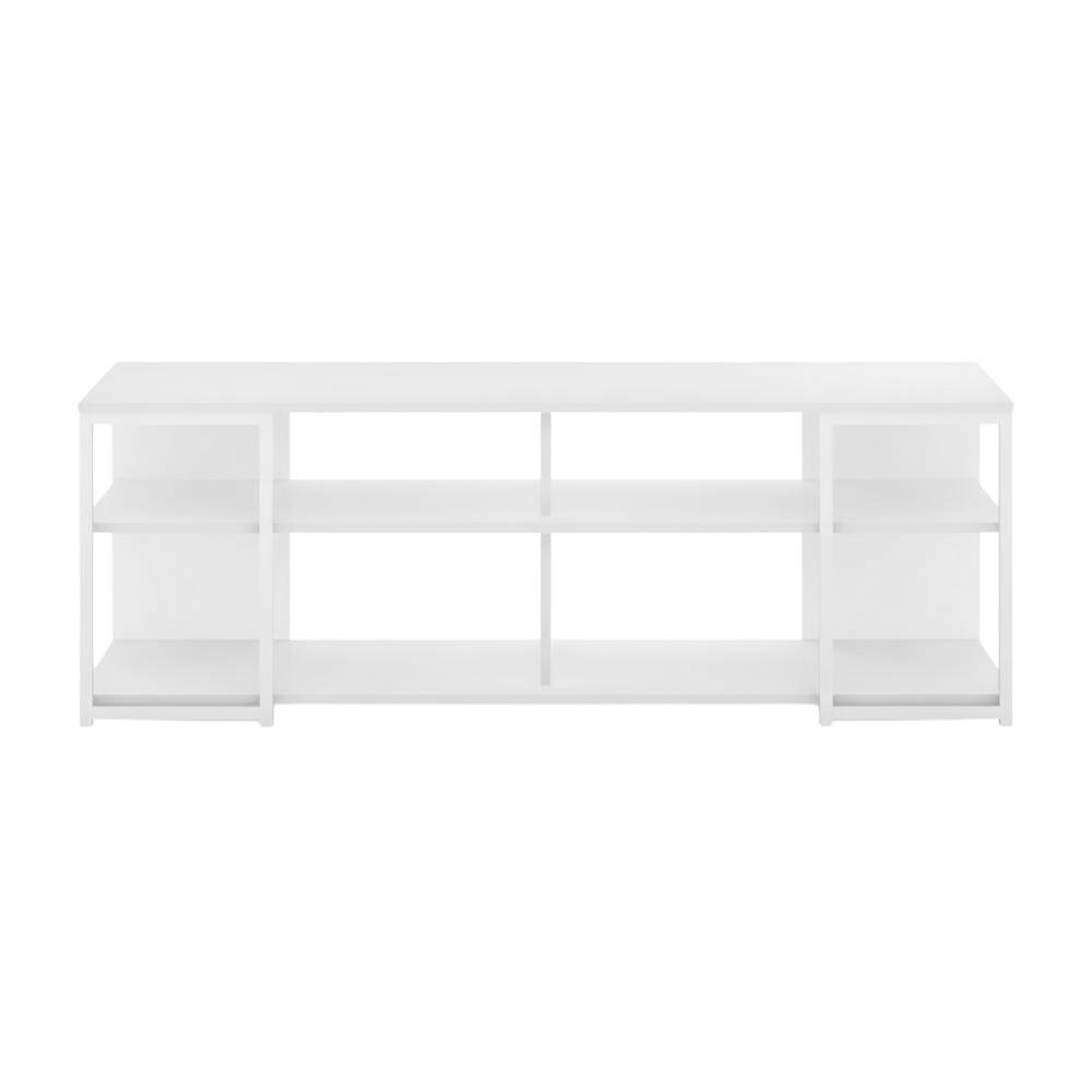 White Modern TV stand, up to 65-inch flat screens, metal, wood construction. Picture 4