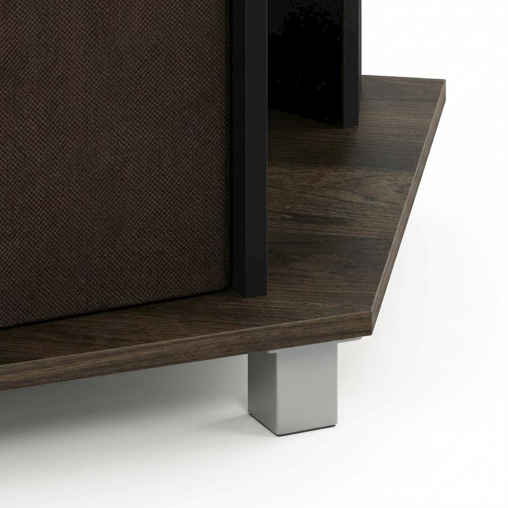 Simplistic TV Stand with Storage Bins in Dark Brown and Walnut Finish. Picture 6