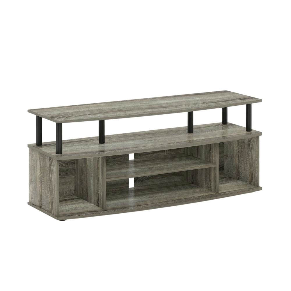 Stylish French Oak and Black Large Entertainment Center for up to 55-inch TV. Picture 1