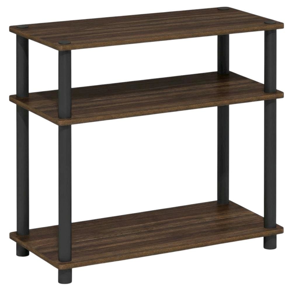 Brown Walnut 3-Tier Side & Night Stand with Modern Storage Design. Picture 1