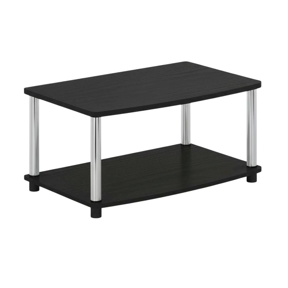 Wooden TV Stand with Americano/Chrome Finish, Elevated Design, No Tools Required. Picture 1