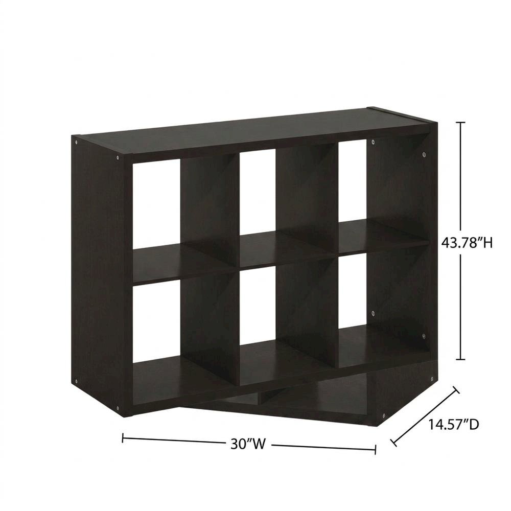 Brown 6-Cube Open Storage Organizer, Modular Shelving Unit. Picture 7