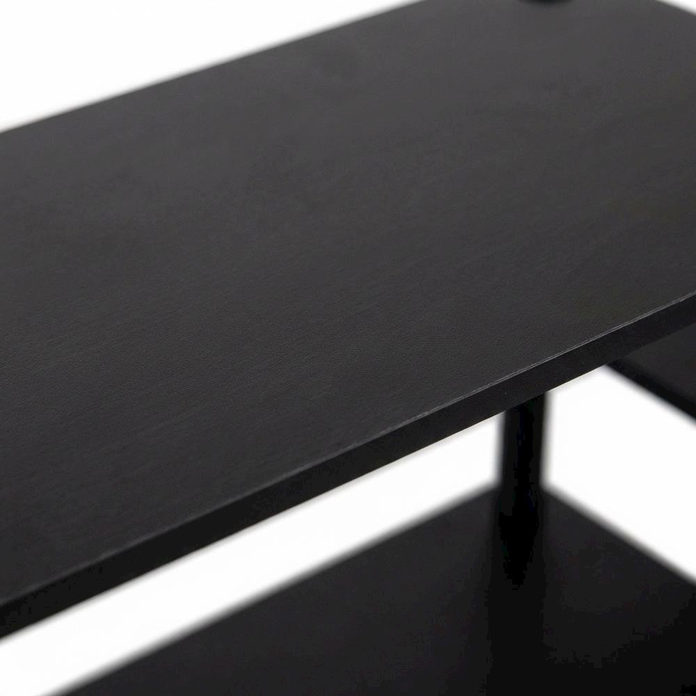 TV stand in Espresso/Black, composite wood, PVC tubes, modern style. Picture 5