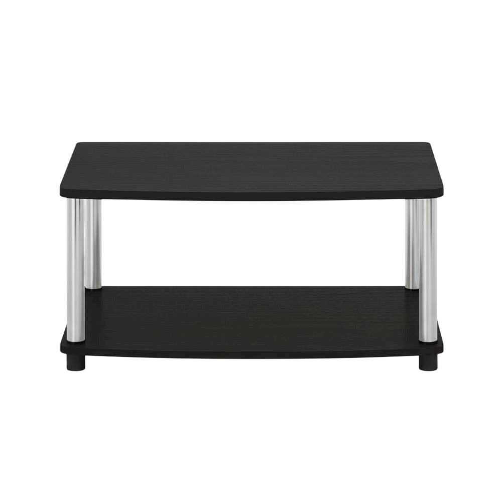 Wooden TV Stand with Americano/Chrome Finish, Elevated Design, No Tools Required. Picture 4