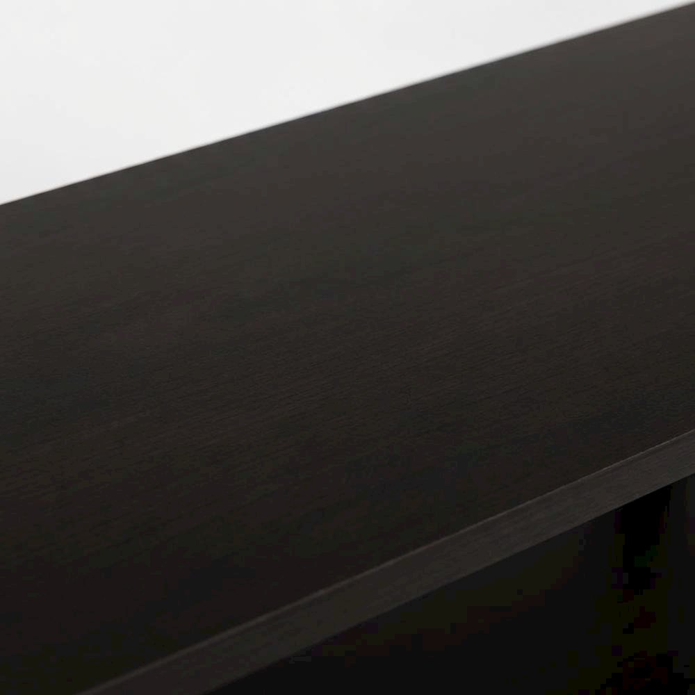 Walnut TV Stand with 3-Tier Open Storage and Modern Design. Picture 5
