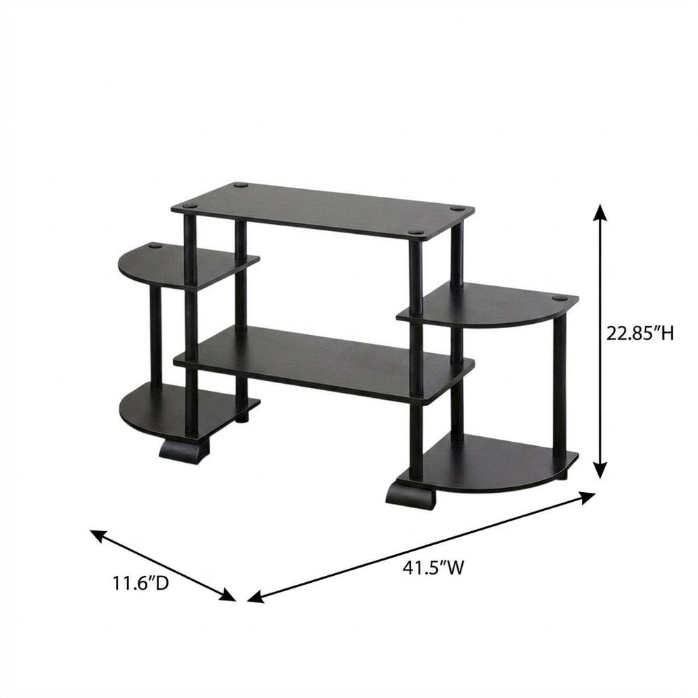 TV stand in Espresso/Black, composite wood, PVC tubes, modern style. Picture 7