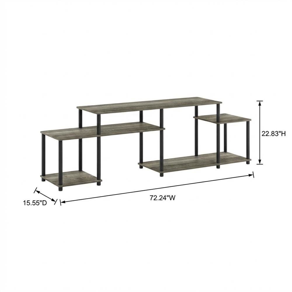 Wood TV stand for 55-inch screens with modern design and durable construction. Picture 7