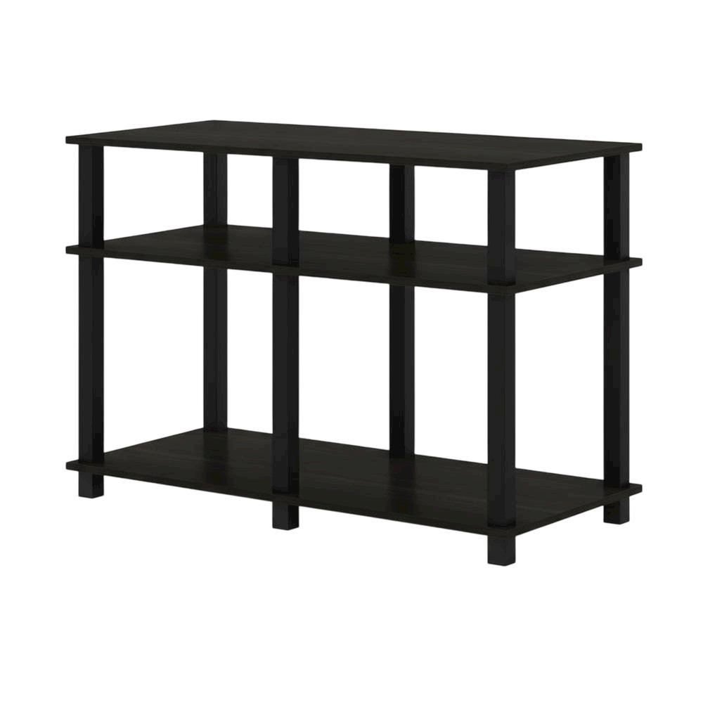 Wood TV stand with Espresso/Black finish for screens up to 40 inches. Picture 1