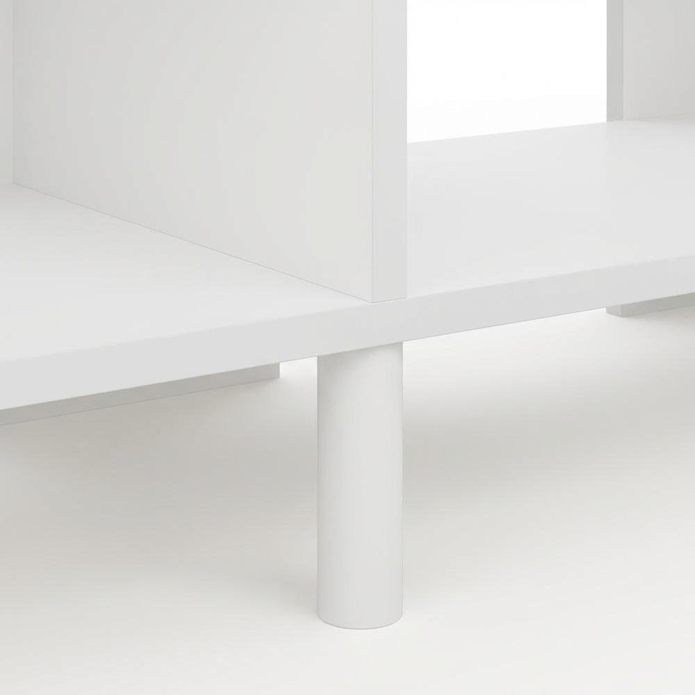 Modern TV stand, up to 60-inch TVs, metal, wood construction, clean white finish. Picture 6