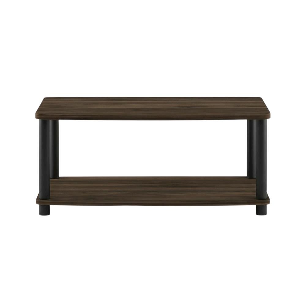 Wooden TV stand with elevated design and no tools required. Picture 4