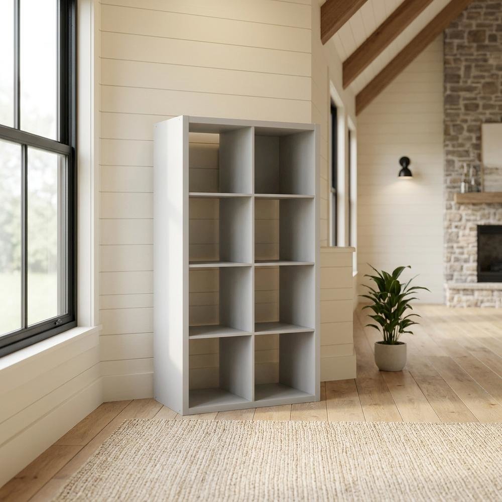 Gray 8-Cube Open Storage Organizer, Modular Shelving Unit. Picture 3