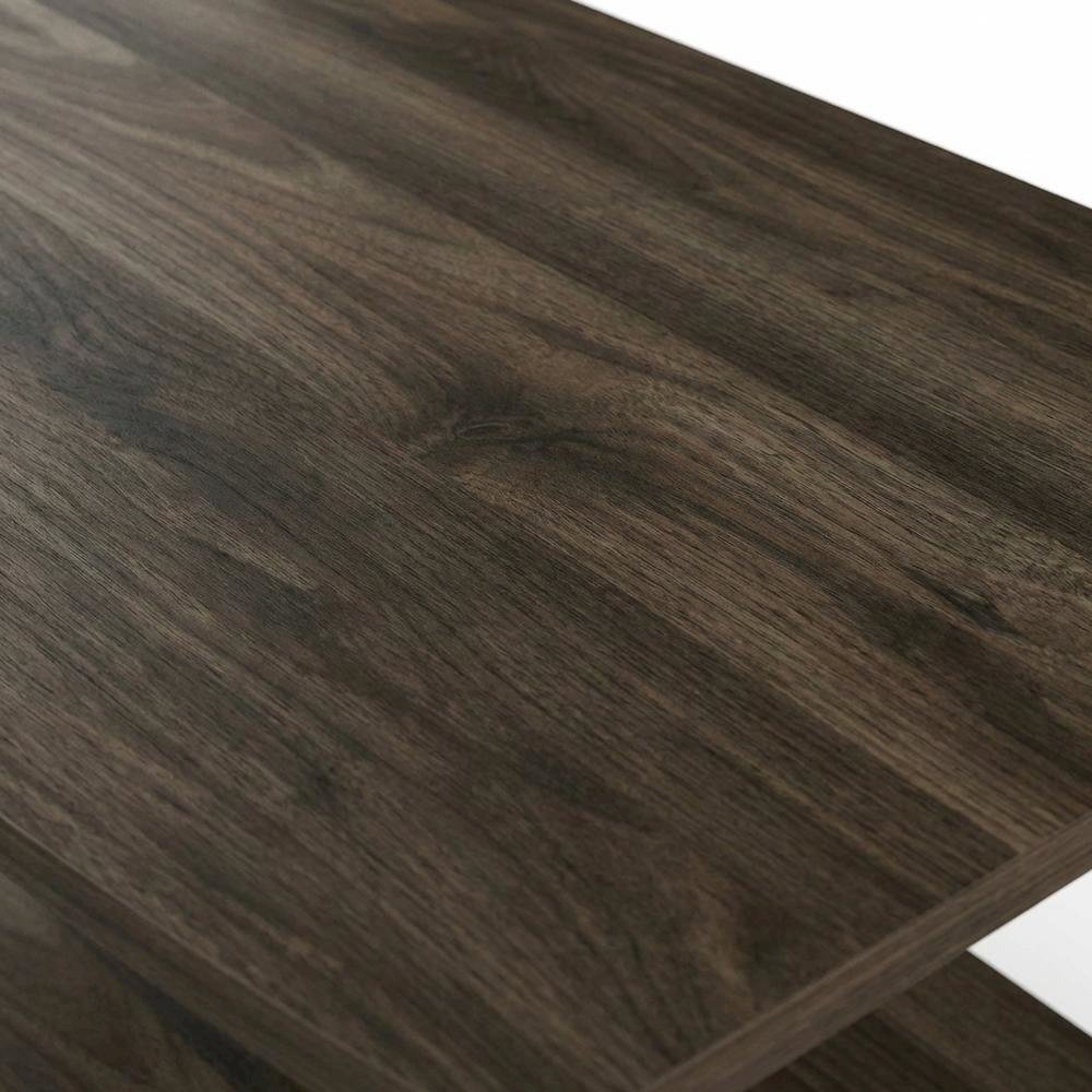 Wooden TV stand with elevated design and no tools required. Picture 5