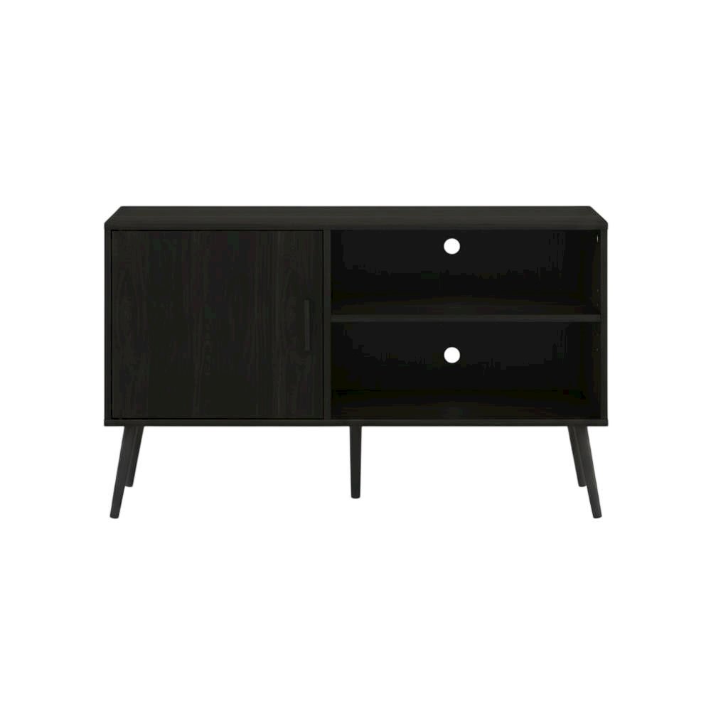 Espresso Wood TV Stand with One Cabinet and Shelves for Living Room. Picture 4