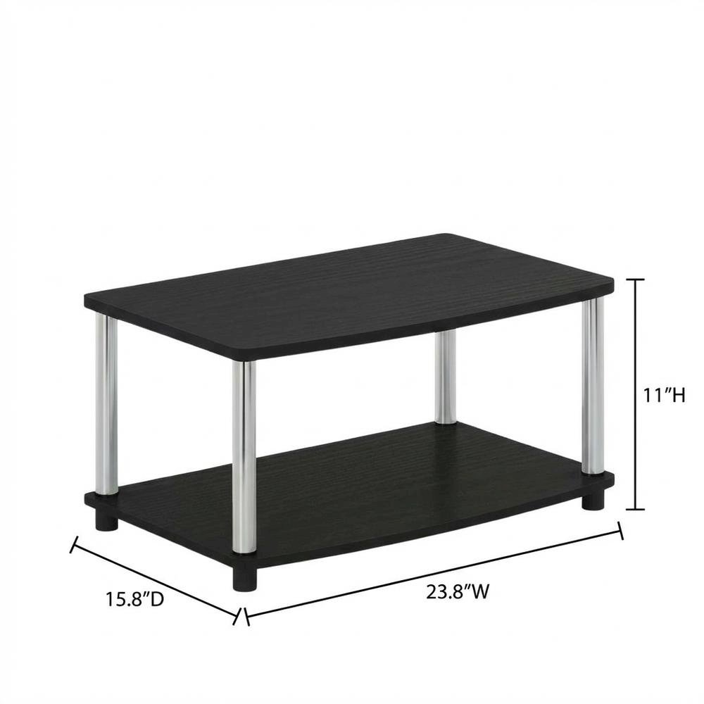 Wooden TV Stand with Americano/Chrome Finish, Elevated Design, No Tools Required. Picture 7