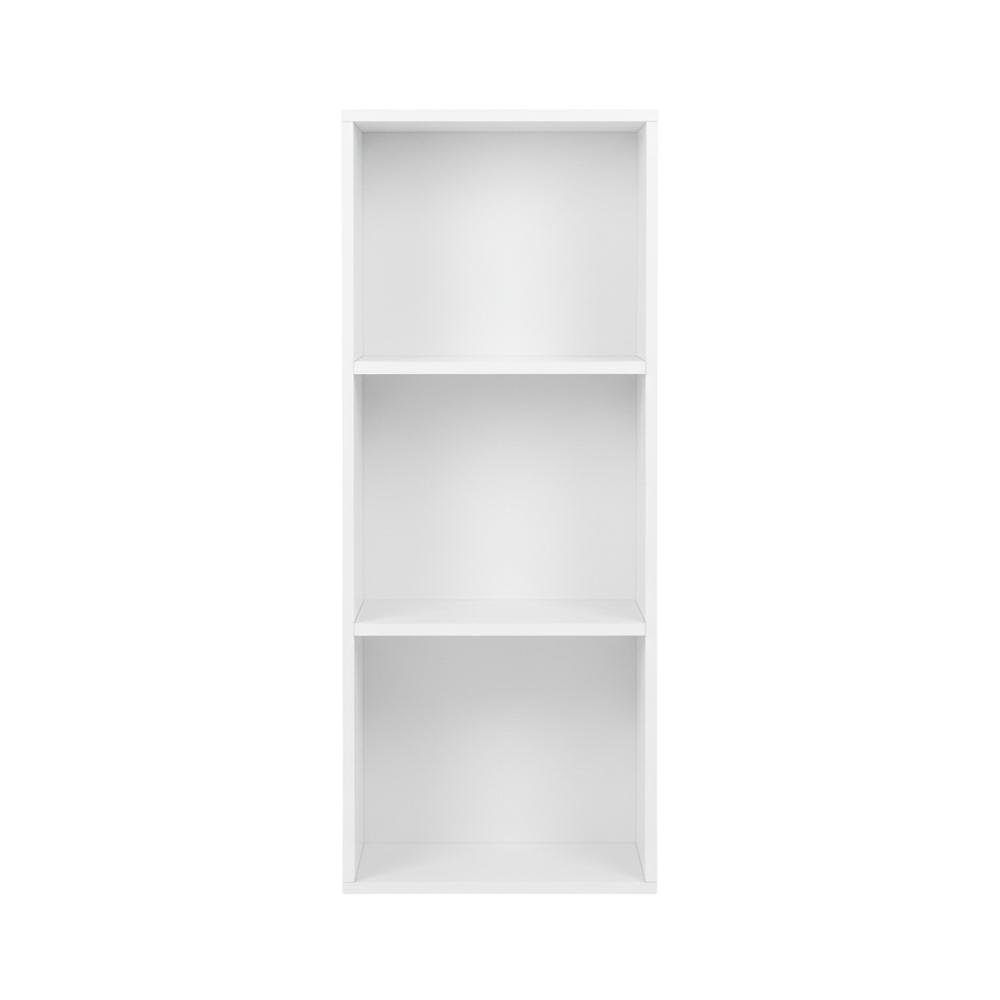 White 3-Tier Open Shelf Bookcase with Modern Design and Sturdy Construction. Picture 4