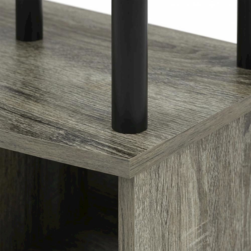 Stylish French Oak and Black Large Entertainment Center for up to 55-inch TV. Picture 6