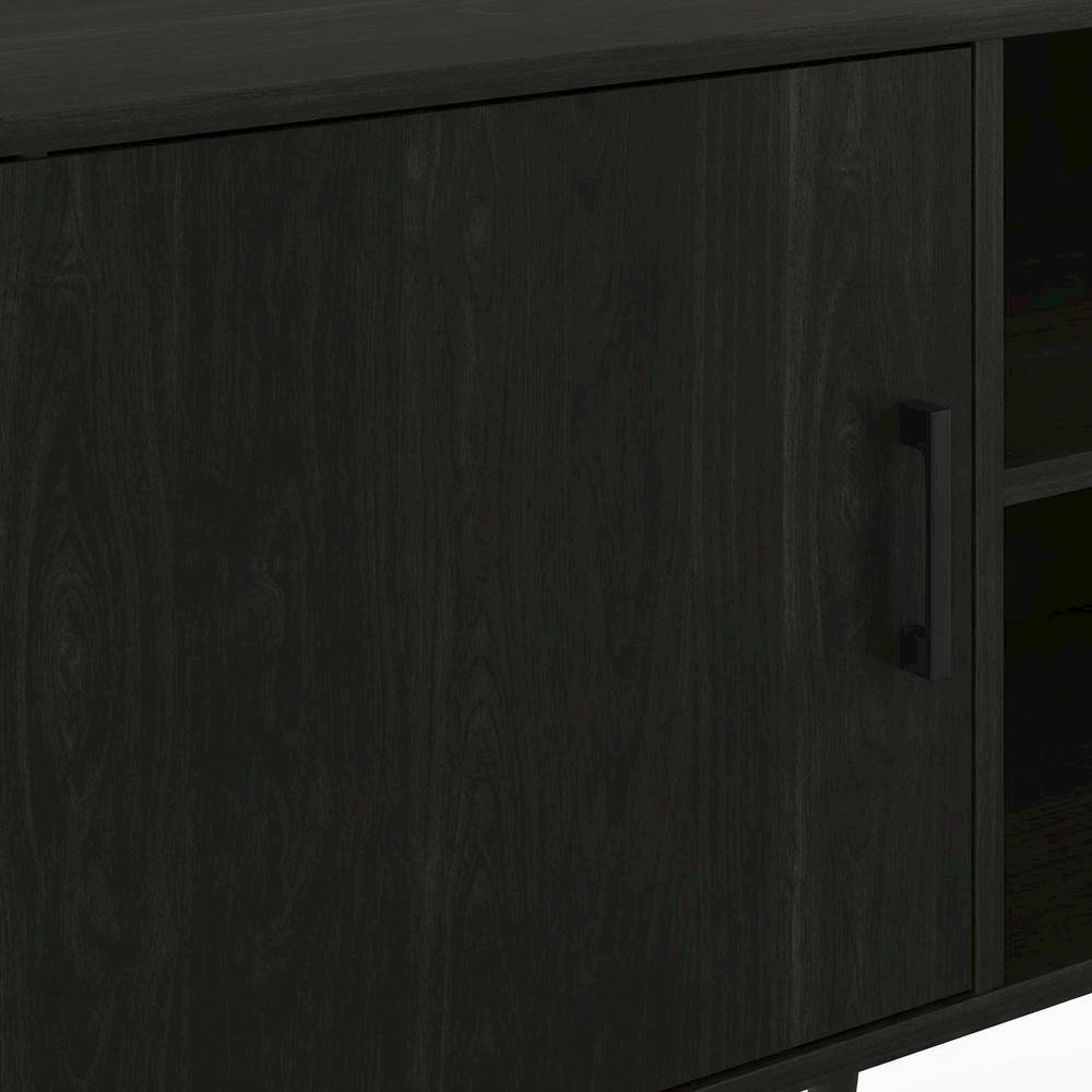 Espresso Wood TV Stand with One Cabinet and Shelves for Living Room. Picture 5