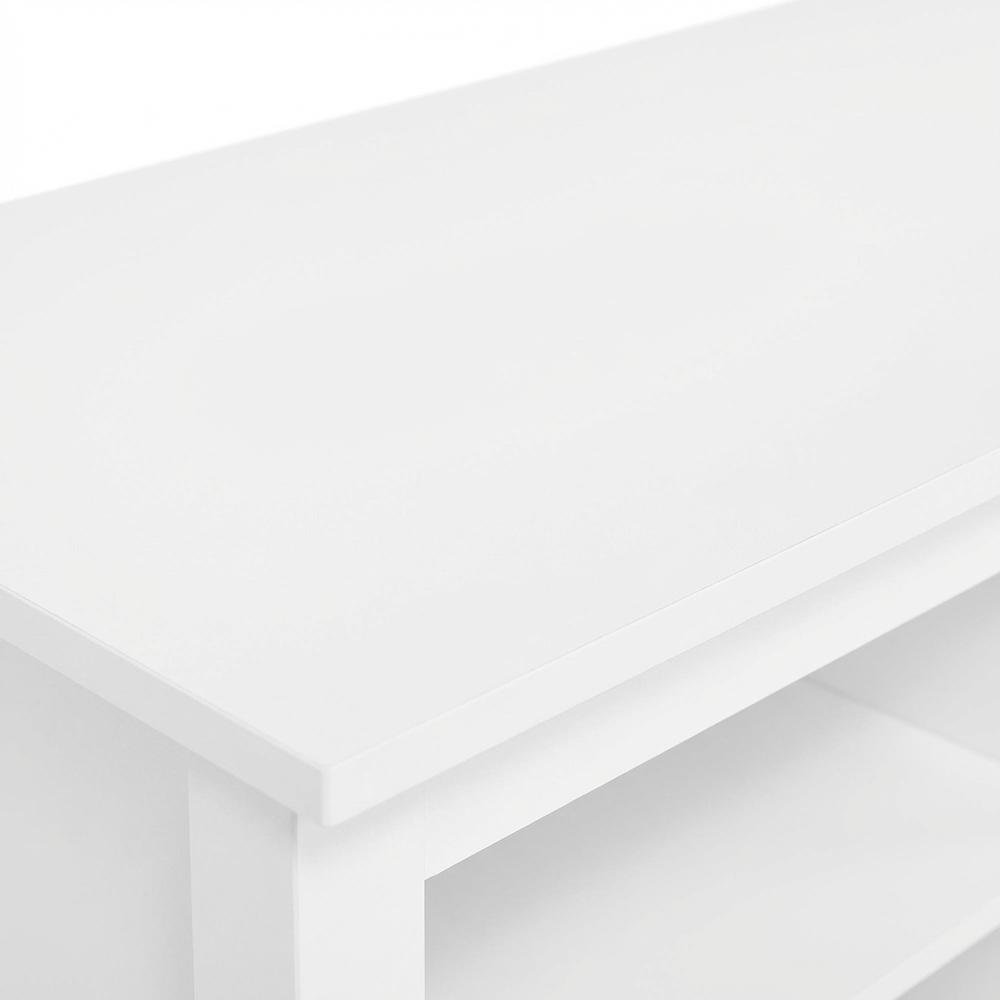 White Wooden TV Stand, Up to 65 Inch Entertainment Center, Spacious Storage. Picture 5