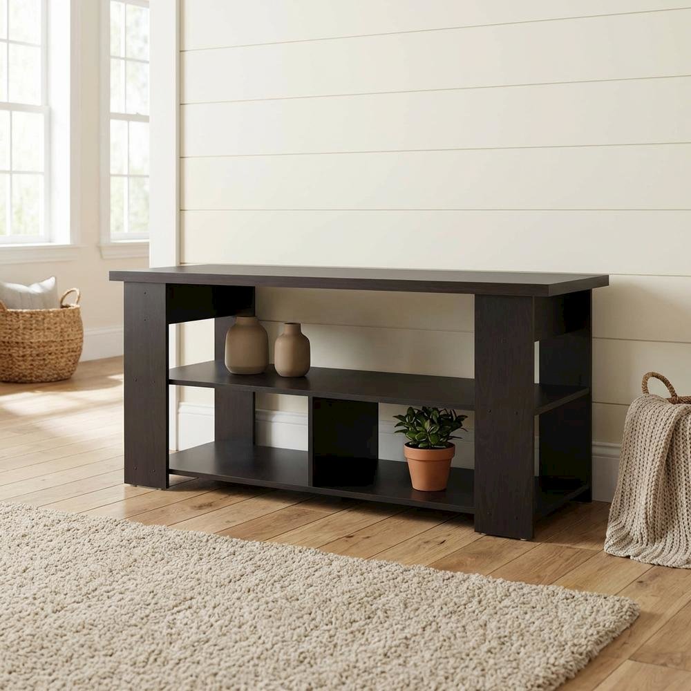 Espresso TV Stand for Up to 50-Inch with Composite Wood Finish. Picture 3
