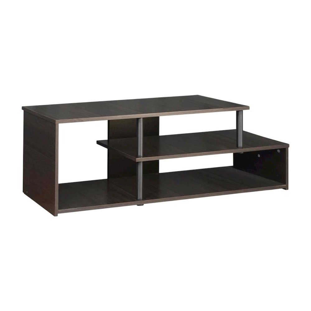 Espresso Low Rise TV Stand with Composite Wood Construction and Modern Design. Picture 1