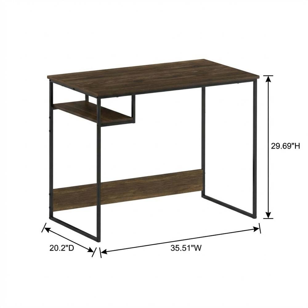 Wooden Study Desk In Columbia Walnut Finish For Home Office Use. Picture 7