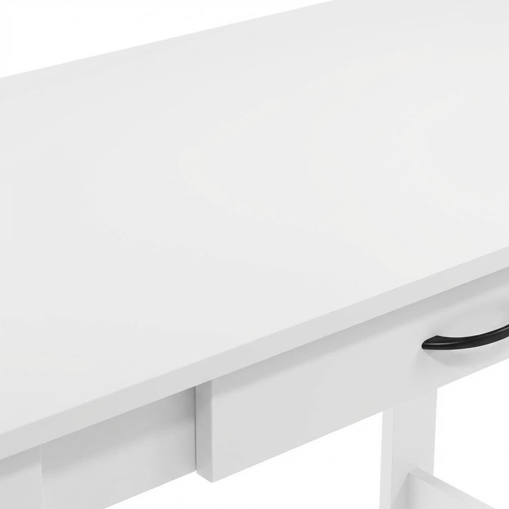White Writing Desk With Drawer For Home Office And Residential Use. Picture 5