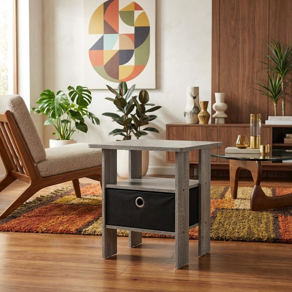 Wooden End Table Night Stand, Set of Two with Modern Design. Picture 3