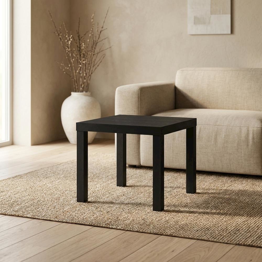 Black, Side Table, Quality Build, Durable Wood Frame. Picture 3