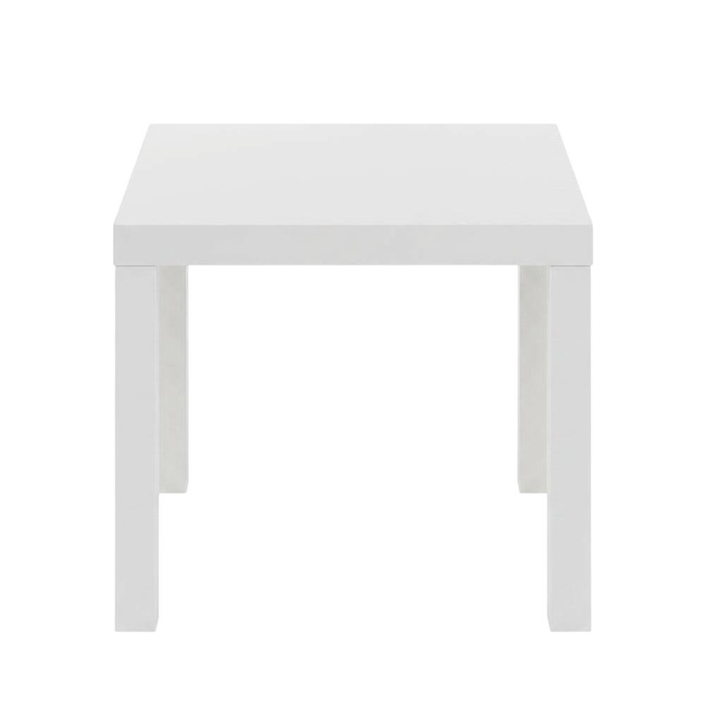 White, Side Table, Quality Build, Durable Wood Frame. Picture 1