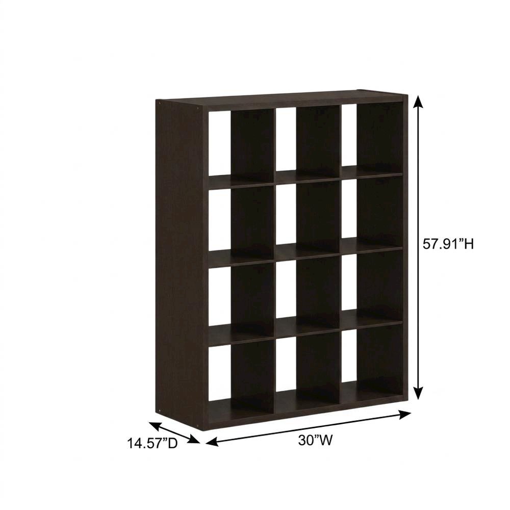 Black Wood Open Back Extra Tall Closet Storage Organizer Shelf. Picture 7