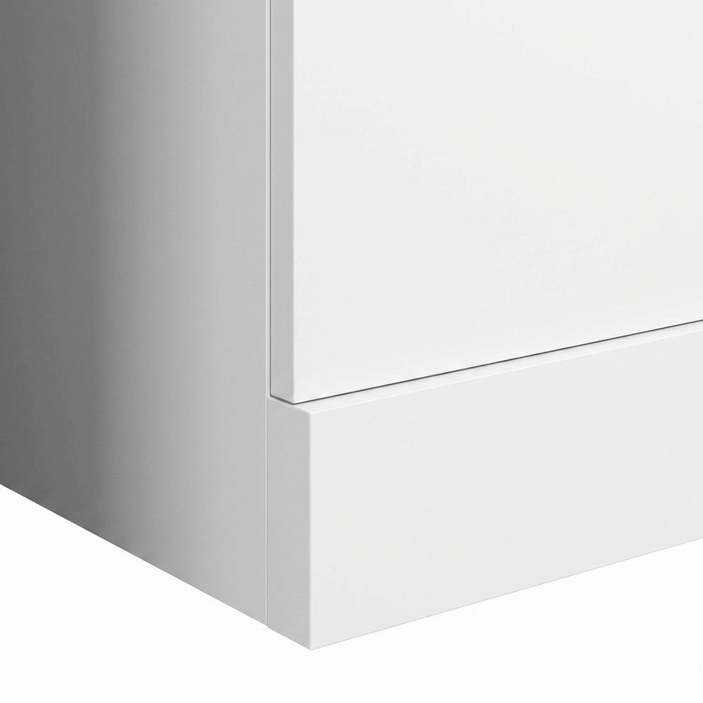 White Wood Wardrobe Cabinet with Hanging Rod and Closet Shelves. Picture 6