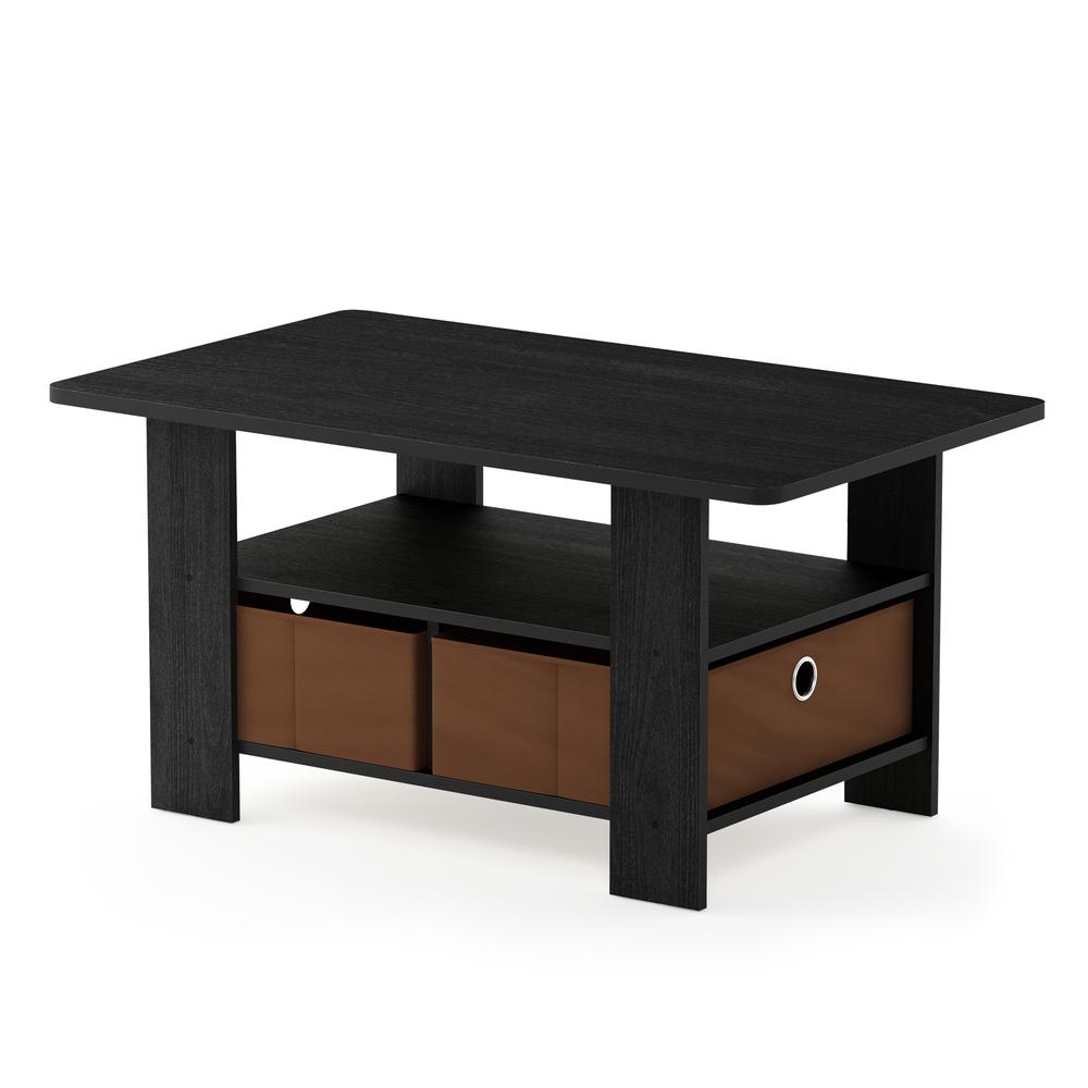 Andrey Coffee Table with Bin Drawer, Americano/Medium Brown. Picture 3