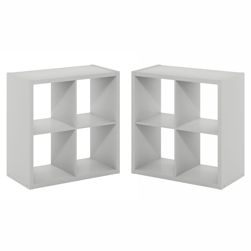 CUBICLE Set of 2, 4-Cube Bookshelf, Reversible, 14.6x30x30, Light Grey. Picture 1