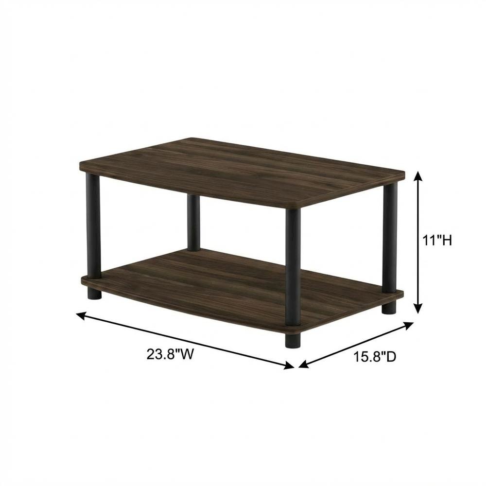 Wooden TV stand with elevated design and no tools required. Picture 7