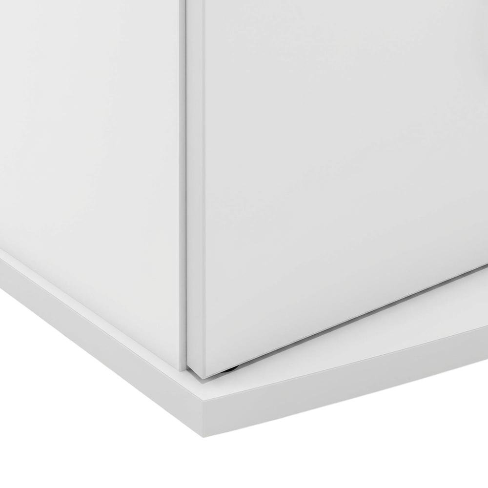 White Fireplace Entertainment Center, Doors, Storage Cabinet, Up to 55-Inch TV. Picture 6