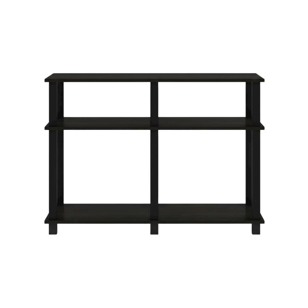 Wood TV stand with Espresso/Black finish for screens up to 40 inches. Picture 4