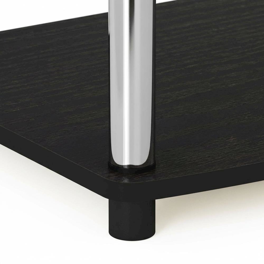 Wooden TV Stand with Americano/Chrome Finish, Elevated Design, No Tools Required. Picture 6