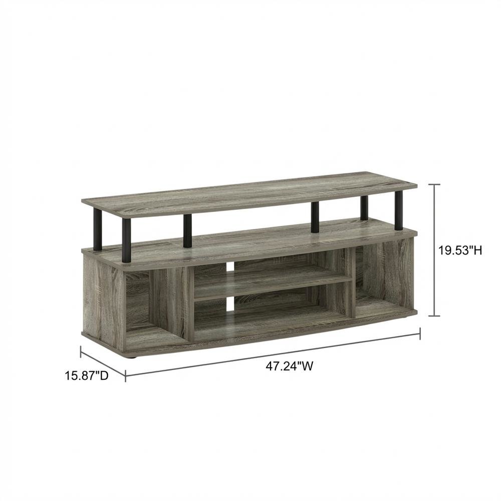 Stylish French Oak and Black Large Entertainment Center for up to 55-inch TV. Picture 7