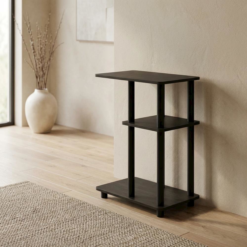 Espresso, C-Shape Side Table, Quality Build, Durable Wood Frame. Picture 2
