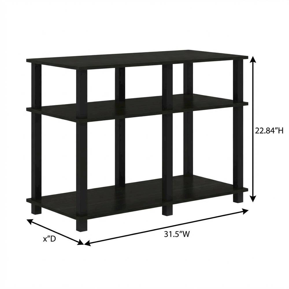 Wood TV stand with Espresso/Black finish for screens up to 40 inches. Picture 7