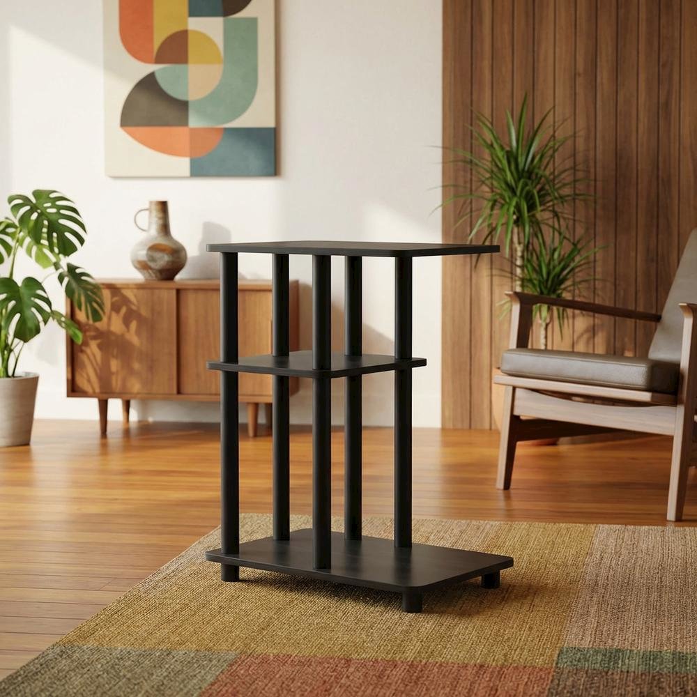 Espresso, C-Shape Side Table, Quality Build, Durable Wood Frame. Picture 3