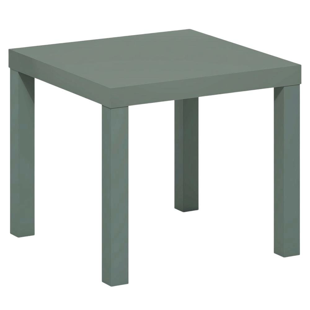 Sage Green Square End Table with Thick Top and Modern Design. Picture 1