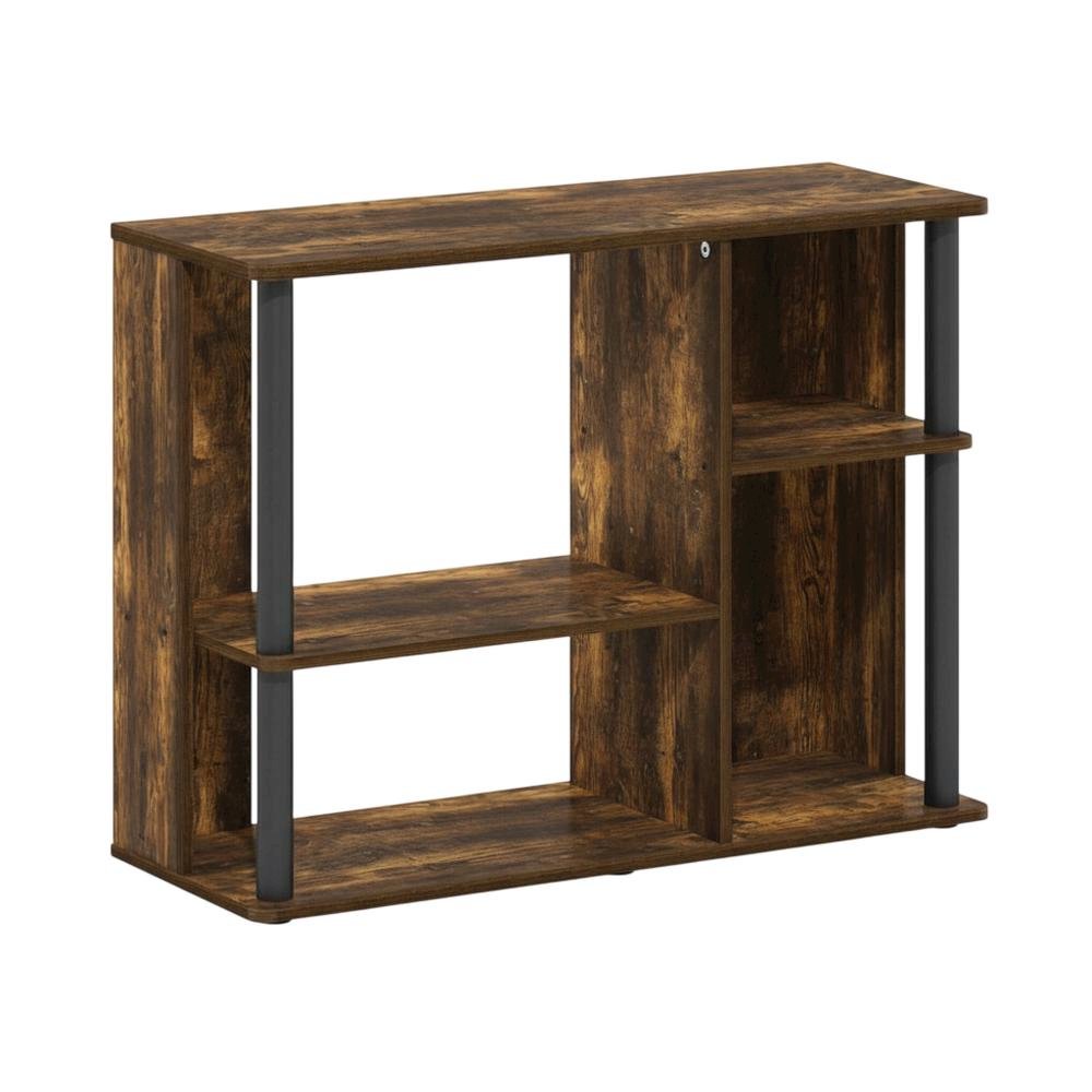 Wooden TV stand with amber pine and black finish, holds up to 40-inch screens. Picture 1