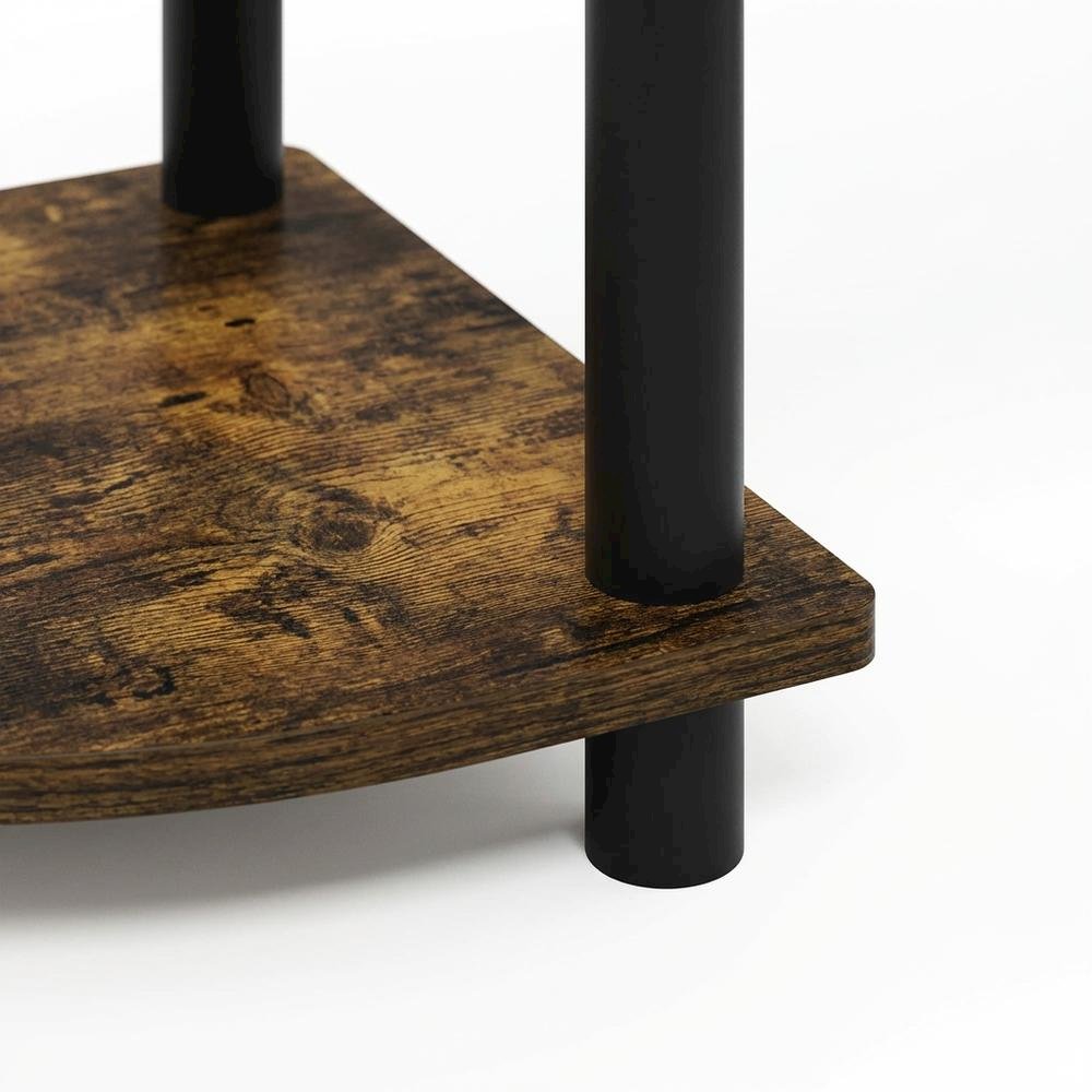 Wood TV Stand with Amber Pine and Black Finish for Living Room Storage. Picture 6