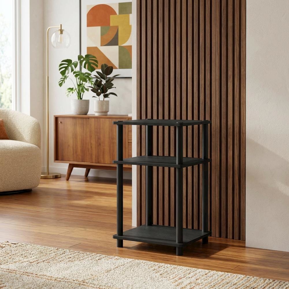 Dark Americano 3-Tier End Table with Modern Nightstand Design. Picture 3