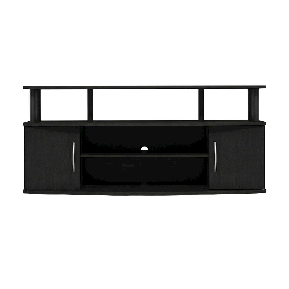 Darkwood Large Entertainment Center for TVs up to 55 inches with Storage. Picture 4