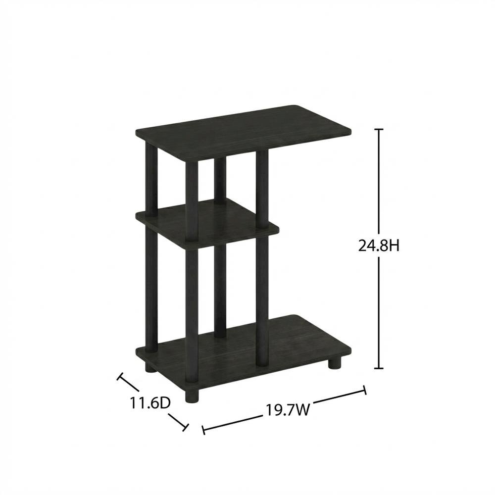 Espresso, C-Shape Side Table, Quality Build, Durable Wood Frame. Picture 7